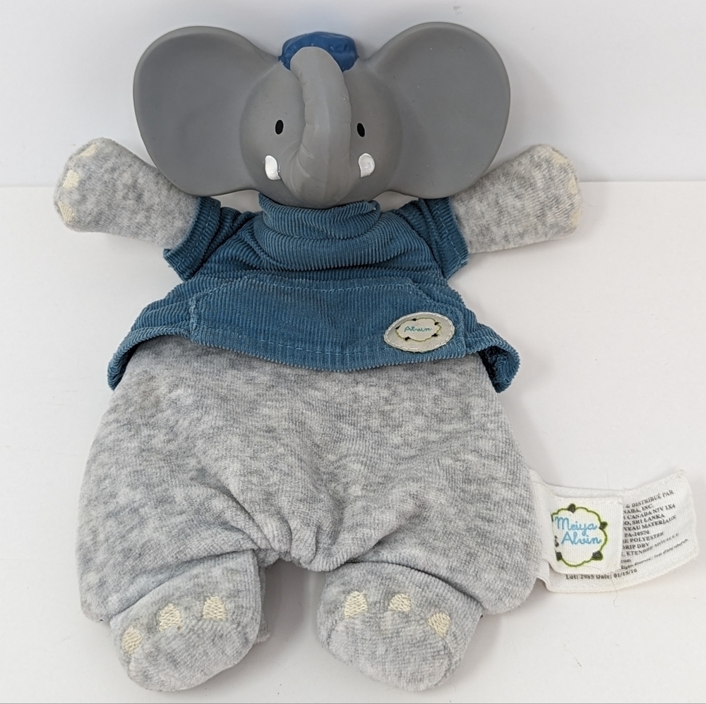 Meiya & Alvin Gray Plush Elephant Baby Toy Teether